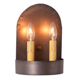 Country Lighting2 LIGHT SHORT Colonial Electric Tin WALL SCONCE in Kettle Blackaccent lightaccent lightingSaving Shepherd