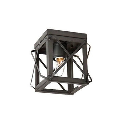 Country LightingKETTLE BLACK CEILING LIGHT with FOLDED BARS Handcrafted in USAbarbrassSaving Shepherd