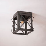 Country LightingKETTLE BLACK CEILING LIGHT with FOLDED BARS Handcrafted in USAbarbrassSaving Shepherd