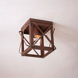 Country LightingRUSTIC TIN CEILING LIGHT with FOLDED BARS Handcrafted in USAbarbrassSaving Shepherd