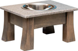 Handcrafted for PetsSINGLE Dish MODERN ELEVATED DOG FEEDER - Brown MAPLE Wood with CORIAN Top and BowlsDogdog bowlSaving Shepherd