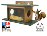 Squirrel FeederSQUIRREL HOUSE FEEDER - SEE THRU Wall Tree or Post Mount Recycled Poly USAbirdbird feederSaving Shepherd