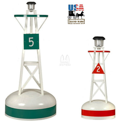 BuoyDECORATIVE LAWN BUOY - Fiberglass & Vinyl with Solar Lightbuoylawn decorSaving Shepherd