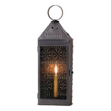 Tall Harbor Pierced Tin Lantern - Colonial Accent Light in Smokey Black