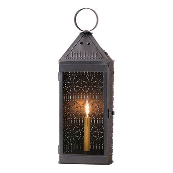 Country LightingTall Harbor Pierced Tin Lantern - Colonial Accent Light in Smokey Blackaccent lightaccent lightingSaving Shepherd