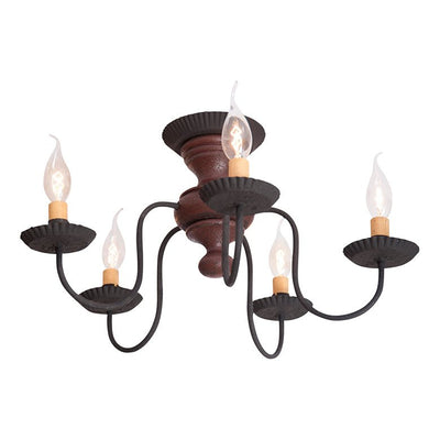 Country LightingWROUGHT IRON & WOOD THORNDALE WOOD CEILING LIGHT Handcrafted 5 Arm FixturebarbrickSaving Shepherd