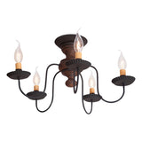 Country LightingWROUGHT IRON & DISTRESSED THORNDALE WOOD CEILING LIGHT Handcrafted 5 Arm FixturebarbrickSaving Shepherd