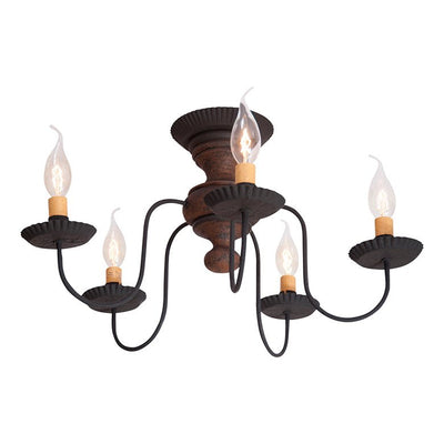 Country LightingWROUGHT IRON & DISTRESSED THORNDALE WOOD CEILING LIGHT Handcrafted 5 Arm FixturebarbrickSaving Shepherd