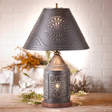 Table LampTINNER'S REVERE LAMP with Punched Tin Shade in Smokey Black FinishlampLightingSaving Shepherd