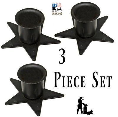 Window Sill Canlde HolderSTAR WINDOW SILL CANDLE HOLDER - Set of Three (3) Wrought Iron Country Metal StandsaccentAmish BlacksmithSaving Shepherd