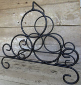 Wine AccessoriesPRIMITIVE WROUGHT IRON WINE RACK 3 Bottle Hand Forged RackSALEwine accessoriesSaving Shepherd