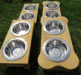 Handcrafted for Pets"TABLE TOP" DOG FEEDER - Finished Pine Wood with Paw Print Bowlsamish handmadeCatSaving Shepherd