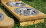 Handcrafted for Pets"TABLE TOP" DOG FEEDER - Finished Pine Wood with Paw Print Bowlsamish handmadeCatSaving Shepherd