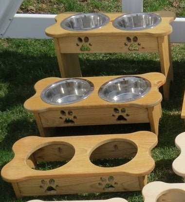 Handcrafted for Pets DOG BONE FEEDER Finished Pine Wood Saving Shepherd
