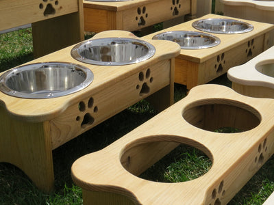 Handcrafted for PetsBONE SHAPED DOG FEEDER - Unfinished Pine Wood Food & Water StandboneCatSaving Shepherd