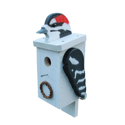 BirdhouseDOWNY WOODPECKER BIRDHOUSE - Large Solid Wood USA HandmadebirdbirdhouseSaving Shepherd