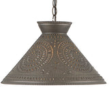 Country LightingPUNCHED TIN ROOSEVELT PENDANT LIGHT Large Chisel Pattern Ceiling LightaccentbarSaving Shepherd