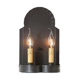 Country LightingHanover Double Candle Sconce - Handcrafted in 2 Country Tin Finishesaccent lightaccent lightingSaving Shepherd