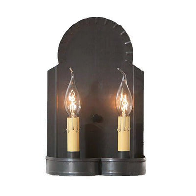 Country LightingHanover Double Candle Sconce - Handcrafted in 2 Country Tin Finishesaccent lightaccent lightingSaving Shepherd