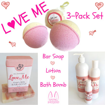 Skin CareSHARE the LOVE 3 Pack ~ Natural Handmade Bar Soap Lotion & Bath BombACEbathSaving Shepherd
