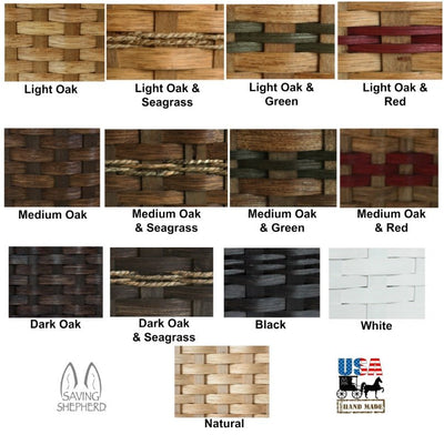Magazine RackMAGAZINE RACK - Hand Woven Natural Reed Basket with Wood Divider HandleAmishbasketSaving Shepherd