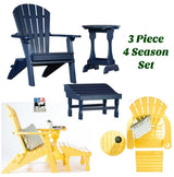 Outdoor Furniture3pc OUTDOOR PATIO SET - 4 Season Folding Chair, Ottoman & Candy Table in 19 ColorsAdirondackchairSaving Shepherd