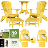 Outdoor Furniture5 PIECE COMPLETE OUTDOOR PATIO SET - 2 Folding Adirondack Chairs, 2 Ottomans & Candy Table in 19 ColorsAdirondackchairSaving Shepherd